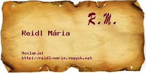 Reidl Mária névjegykártya
